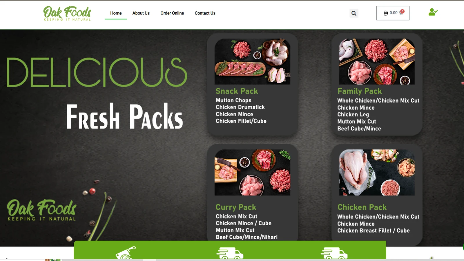 Oak Foods website developed by Volga Tigris