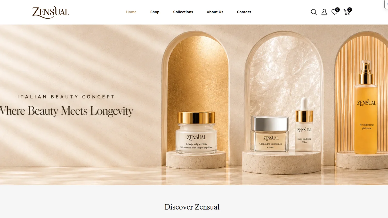 Zensual Cosmetics website developed by Volga Tigris