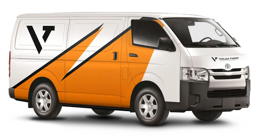 vehicle branding in dubai - volga tigris